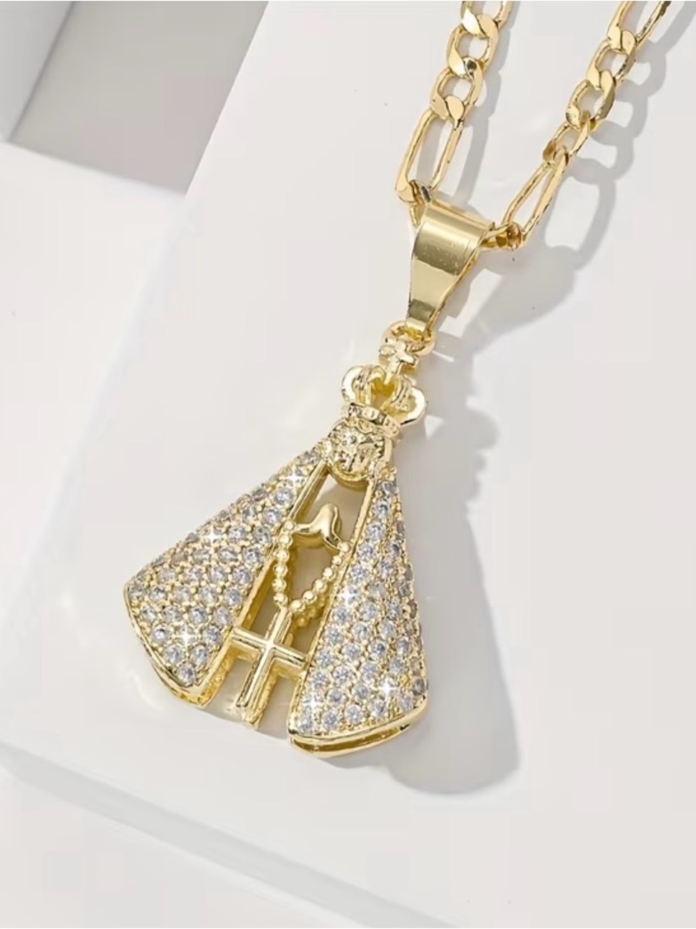 14K Gold Plated Angel 3A Zirconia Necklace.